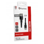 Tiemme Micro USB kaabel,2A. 1m, must