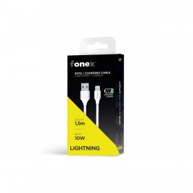 Fonex USB - Lightning kaabel , 10W, 1,5m, valge