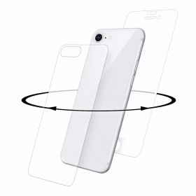 Eiger 3D 9H kaitseklaas servast servani koos taga kaitseklaasiga, Apple iPhone 8'le , valge äärega